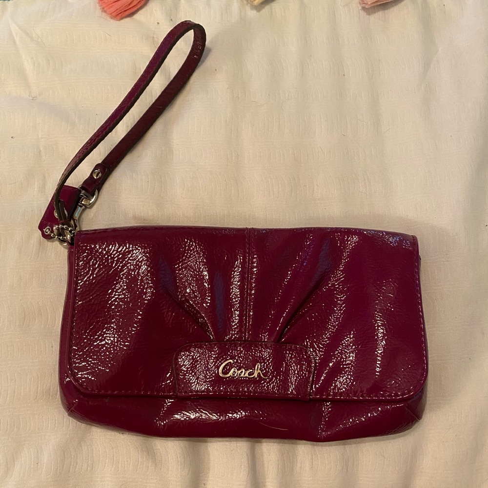 Magenta coach wristlet
